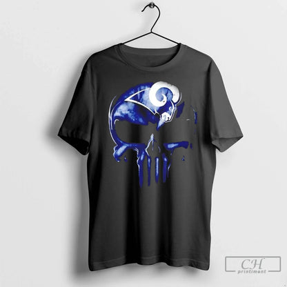 Premium Punisher Skull X Los Angeles Rams Football Horror Halloween