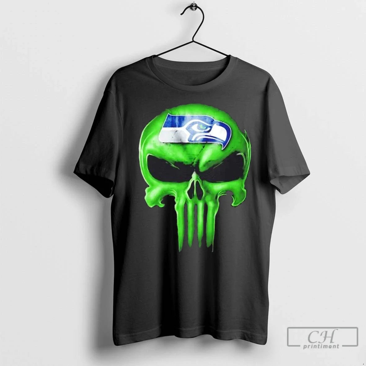 Premium Punisher Skull X Seattle Seahawks Football Horror Halloween
