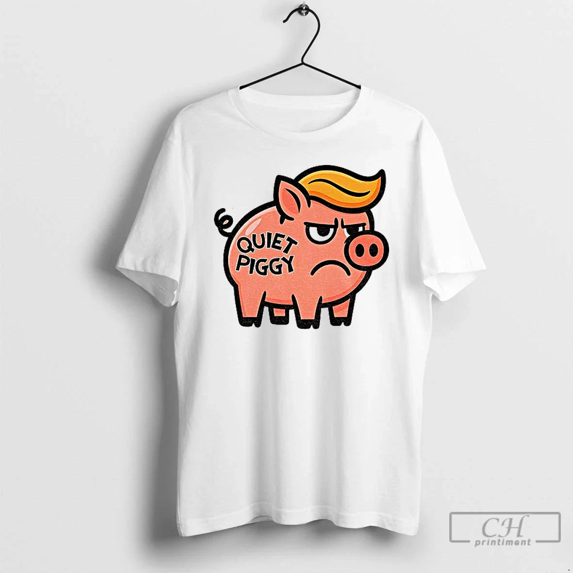 Premium Quiet Piggy Anti Trump Tee Retro Look