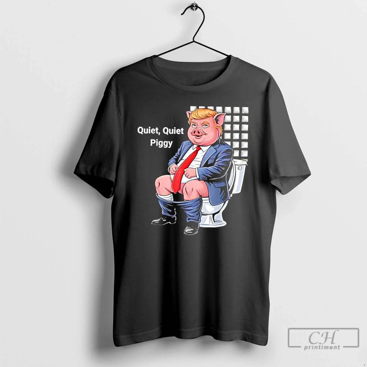 Premium Quiet Piggy Meme Trump Toilet Long Sleeve Vintage Outfit