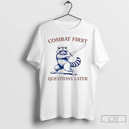 Raccoon Combat First Questions Later Tank Top Trendy Outfit