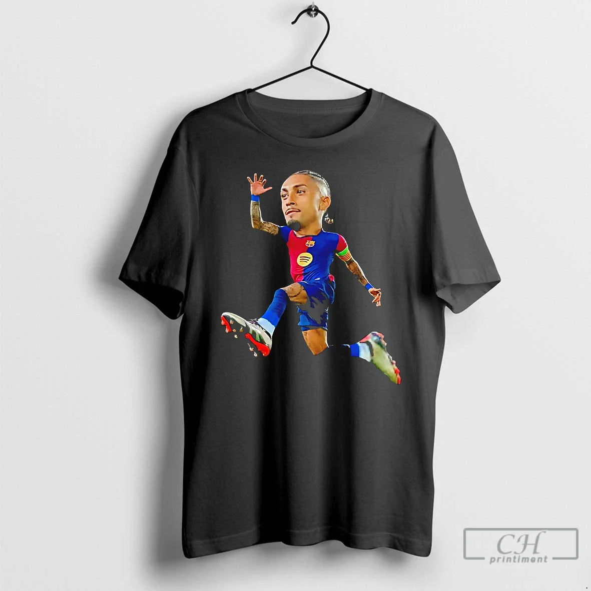 Raphinha La Liga Barcelona Brasil Caricature Sweatshirt Vintage Look