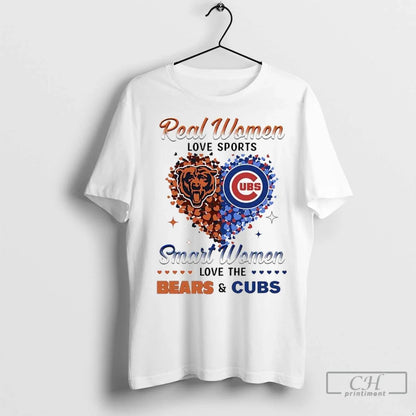 Premium Real Love Sports Smart Love Chicago Bears Chicago Cubs Hoodie