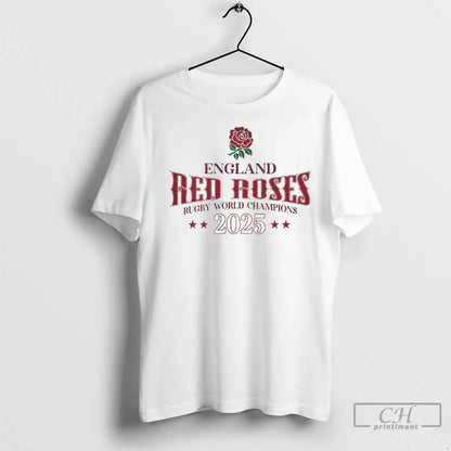 Premium Red Roses England 2025 Rugby World Cup Champions Ladies