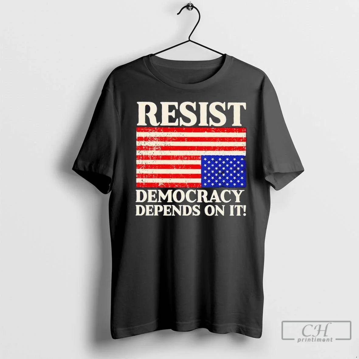 Premium Resist Democracy Depends It Us Flag Hoodie Modern Design