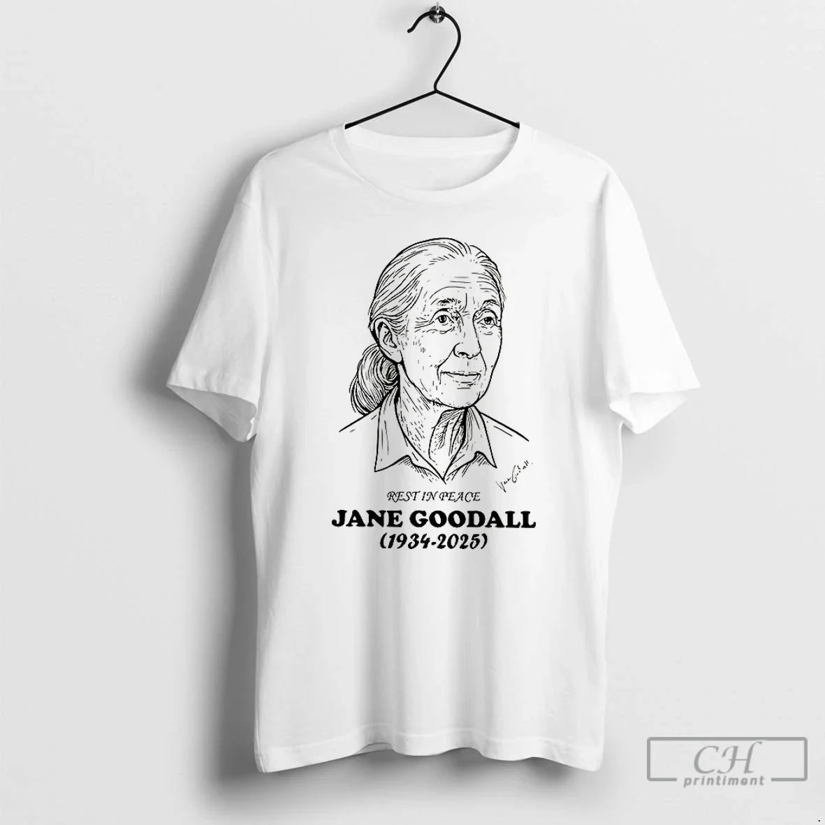 Premium Rest Peace Jane Goodall 1934 2025 Thank You Memories T Shirts