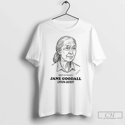 Premium Rest Peace Jane Goodall 1934 2025 Thank You Memories T Shirts