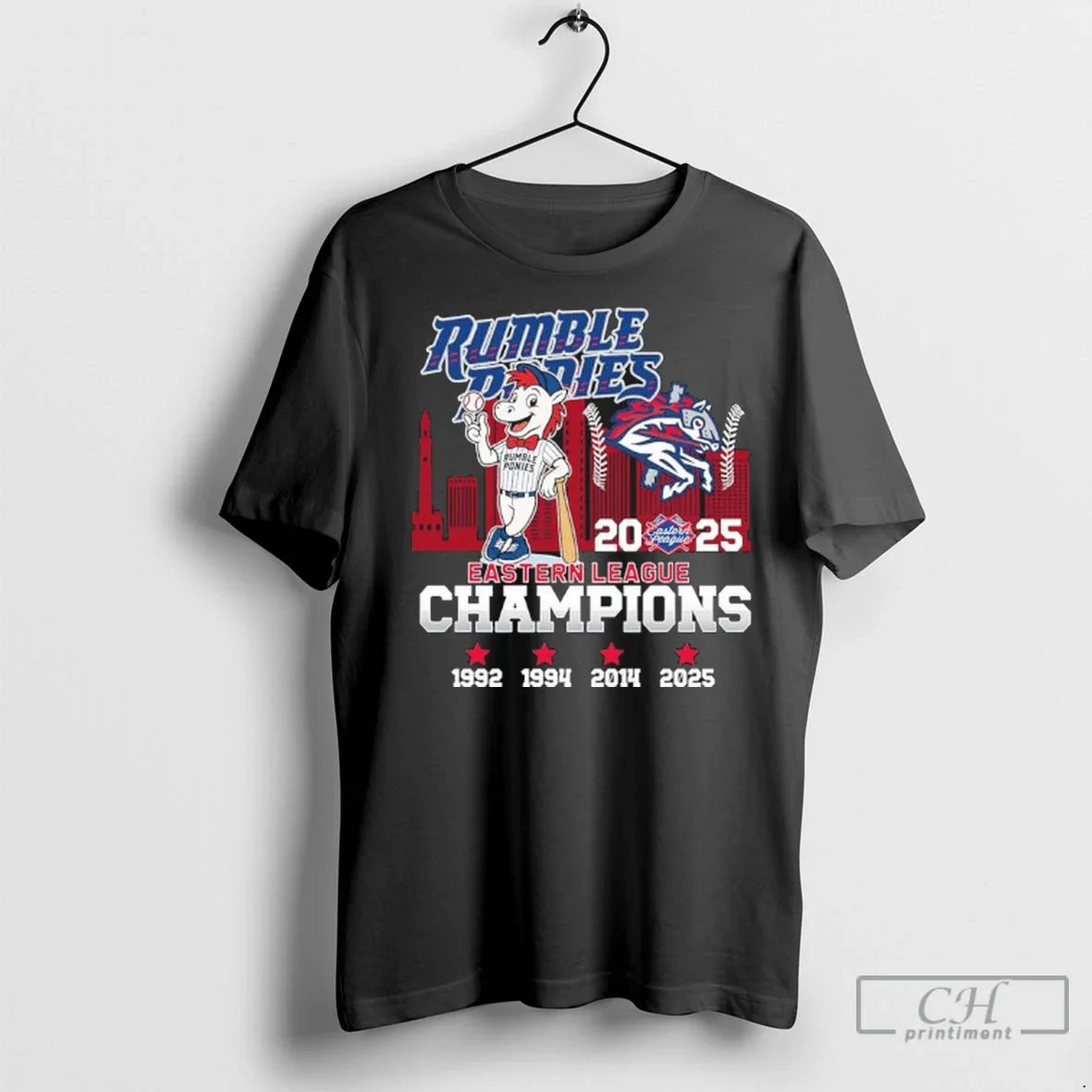 Premium Rumble Ponies Mascot 2025 Eastern League Champions Skyline