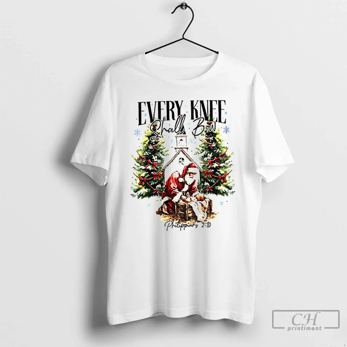 Premium Santa Claus Every Knee Shall Bow 2025 T Shirts Tank Top