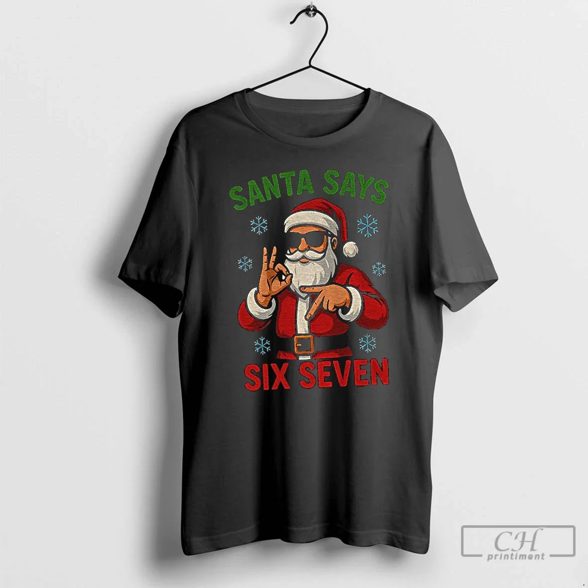 Premium Santa Claus Santa Says Six Seven Meme Merry Hoodie Modern