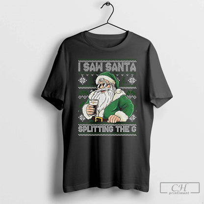 Premium Santa Claus Drinking Beer Splitting G I Saw Santa Splitting G