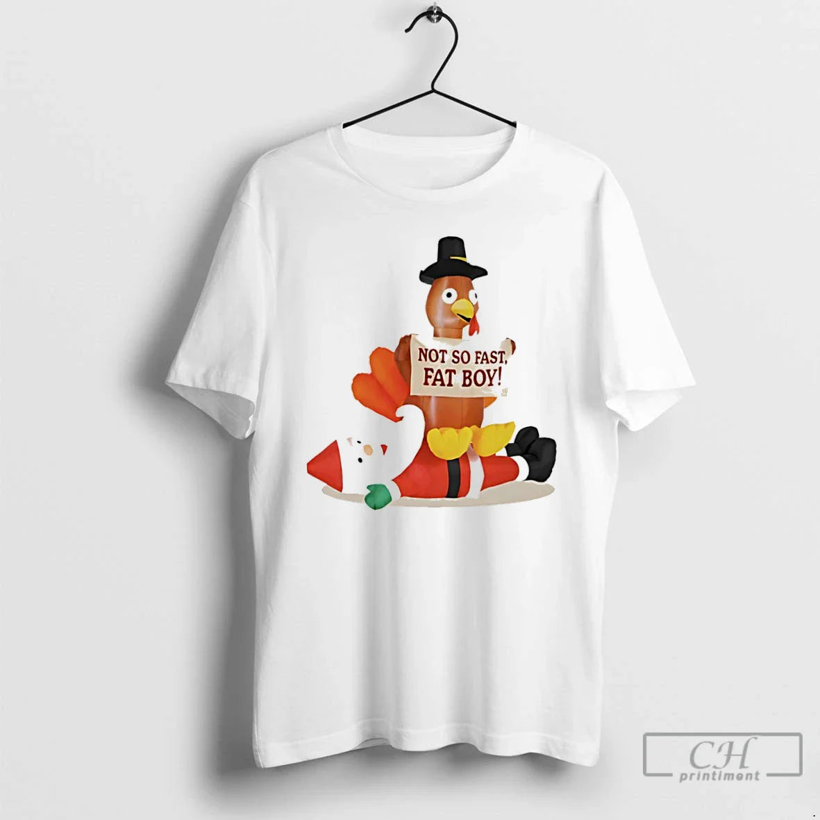 Premium Santa Versus Turkey Not So Fast Fat Thanksgiving 2025 Shirt
