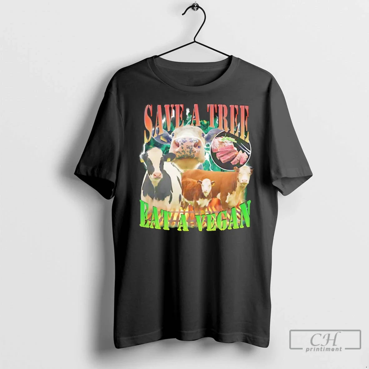 Premium Save Tree Eat Vegan Cow Tee Authentic Style