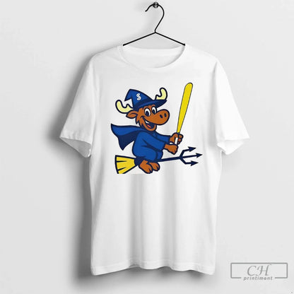 Premium Seattle Mariners Baseball Moose Witch Flying Broom Mascot
