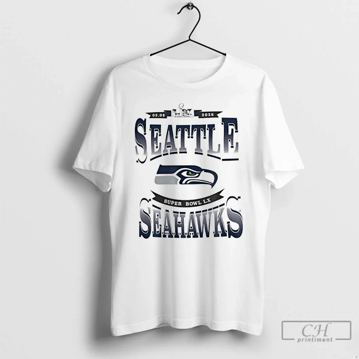 Seattle Seahawks Football 2026 Super Bowl Lx Logo Hoodie Modern Style