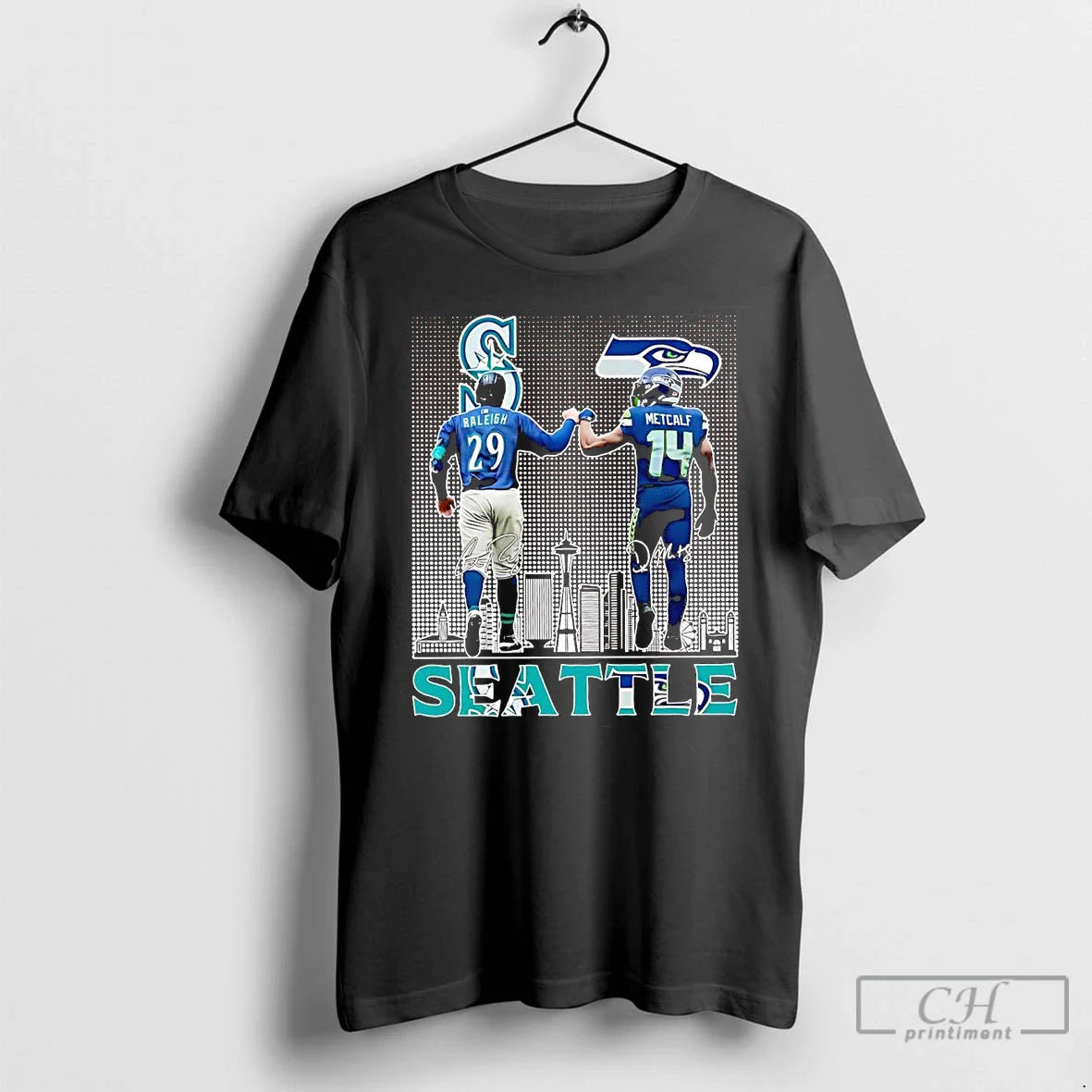 Premium Seattle Sports Stars Cal Raleigh And Dk Metcalf Skyline T