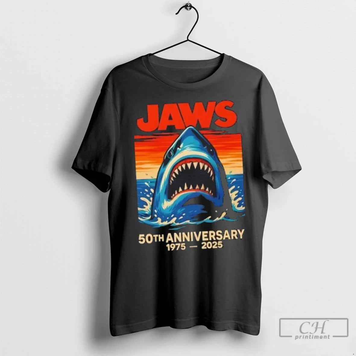 Premium Shark Jaws 50Th Anniversary 1975 2025 Shirt Authentic Outfit