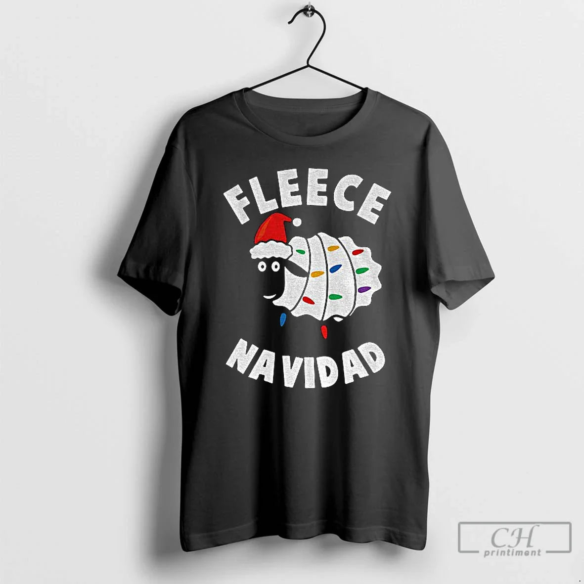 Premium Sheep Santa Fleece Navidad Merry Shirt Retro Style