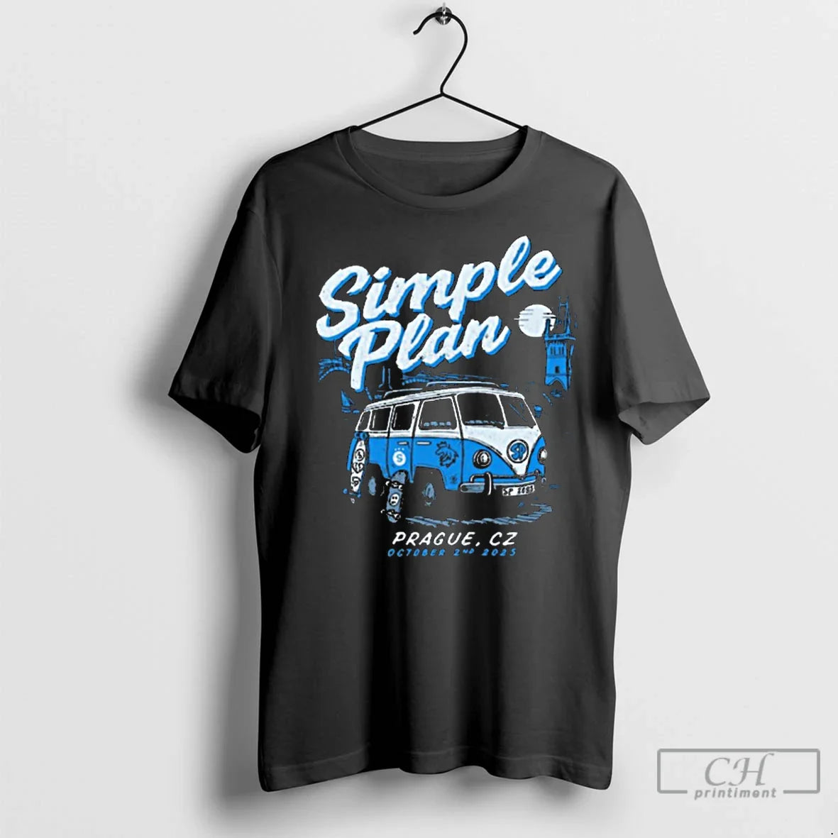Premium Simple Plan Prague Czechia October 02 2025 Painting TShirt