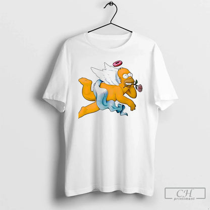 Premium Simpsons Donut Angel Hold Rose Un Mouth Tank Top Vintage Look