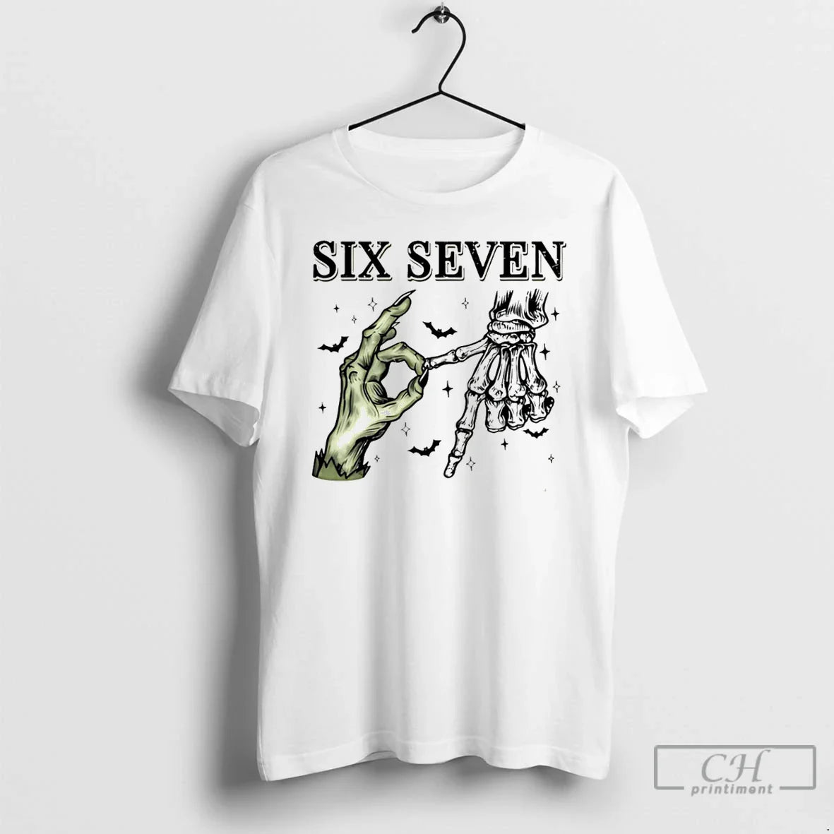 Premium Six Seven Skeleton Hand Halloween T Shirts TShirt Elegant