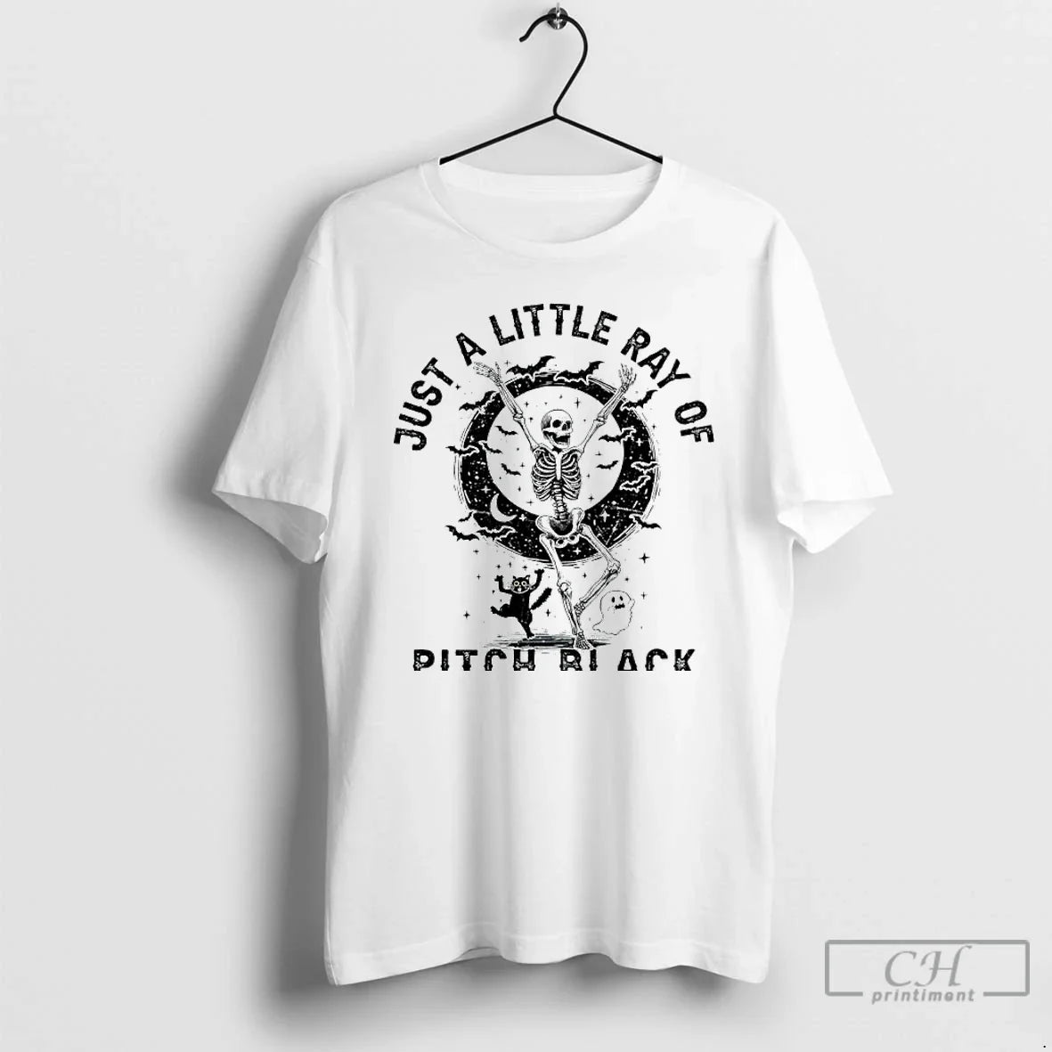 Premium Skeleton Just Little Ray Pitch Black Halloween T Shirts Shirt