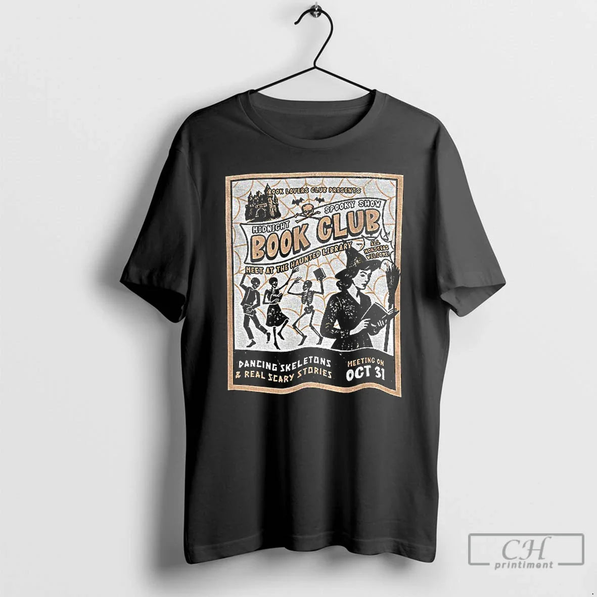 Premium Skeleton Witch Book Lovers Club Presents Spooky Show Book