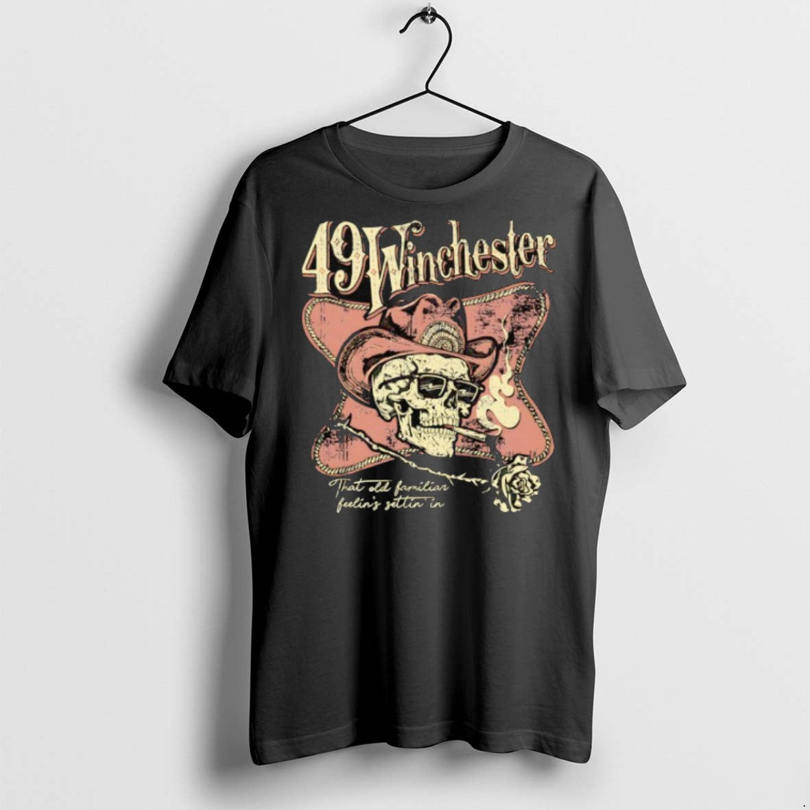 Premium Skull 49 Winchester That Old Familiar Feelins Settin T Shirts