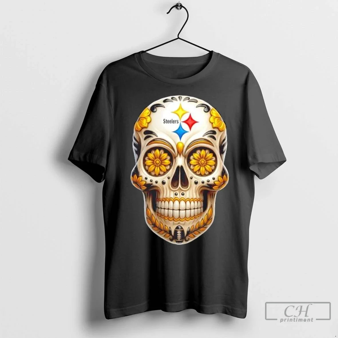 Premium Skull Floral Pittsburgh Steelers Football Shirt Authentic Look