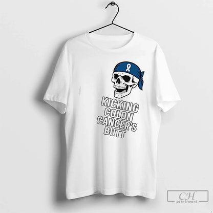 Premium Skull Kicking Colon Cancers Butt Tank Top Modern Style