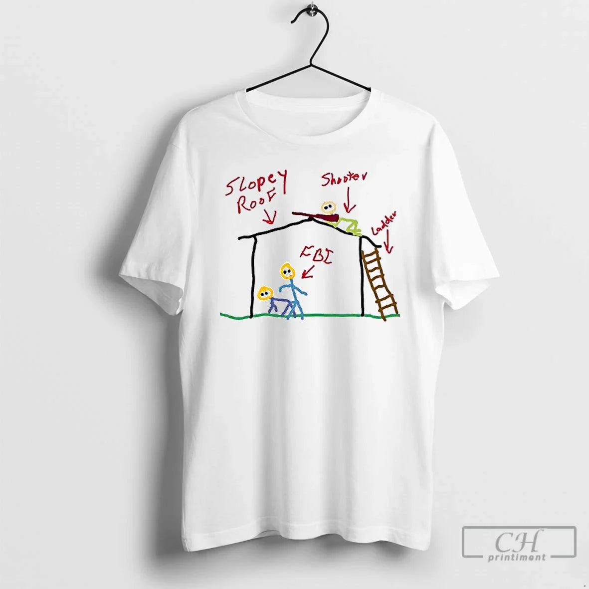 Premium Slopey Roof Shooter Ladder Fbi Meme Shirt Classic Style