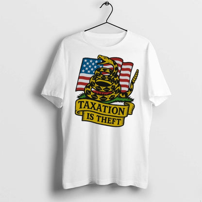Premium Snake Taxation Is Theft Usa Flag T Shirts Tee Exclusive Merch