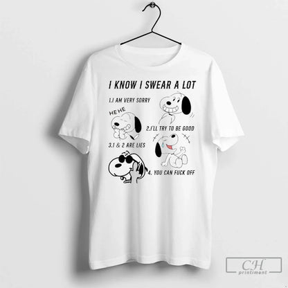 Premium Snoopy I Know I Swear Lot I Am Very Sorry He He Ill Tank Top