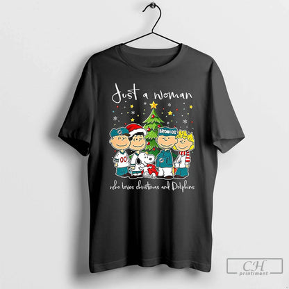 Premium Snoopy Noel Miami Dolphins Just Tree 2025 T Shirts Sweatshirt