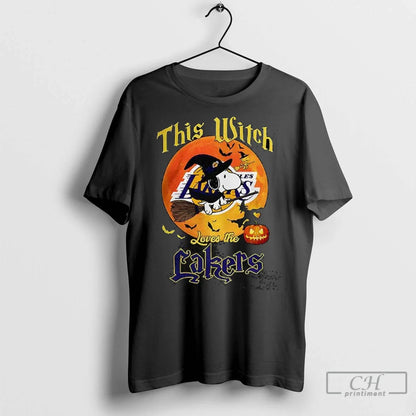 Premium Snoopy This Witch Loves Los Angeles Lakers Halloween Hoodie