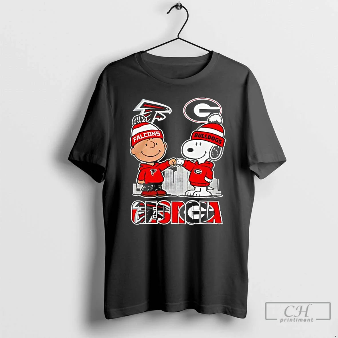 Premium Snoopy And Charlie Brown Georgia Skyline Falcons And Bulldogs
