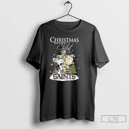 Premium Snoopy And Charlie Brown X New Orleans Saints Begins Christ