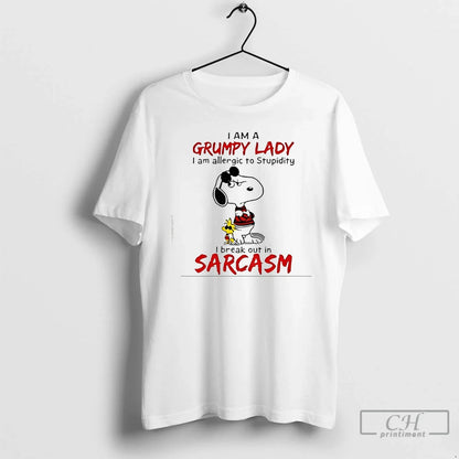Premium Snoopy And Woodstock I Am Grumpy Lady I Am Allergic To