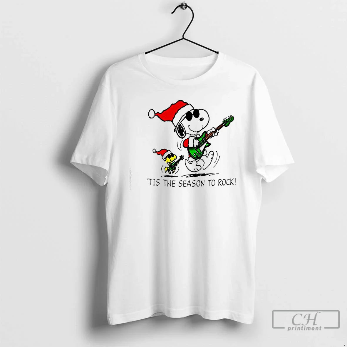 Premium Snoopy And Woodstock Tis Season To Rock Shirt Trendy Gift
