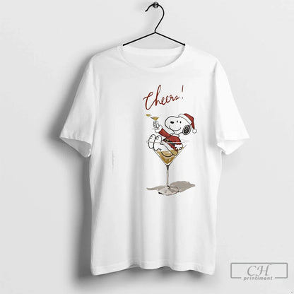 Premium Snoopy Santa Costume Sitting Cocktail Glass Hoodie Designer