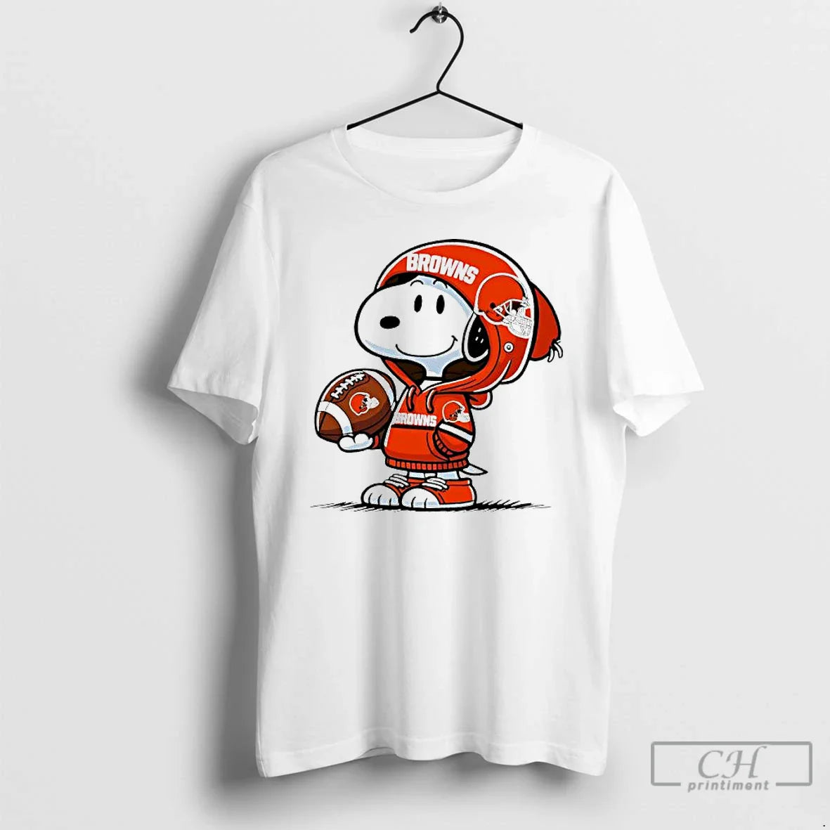 Premium Snoopy Wears Cleveland Browns Logo T Shirts Hoodie Classic