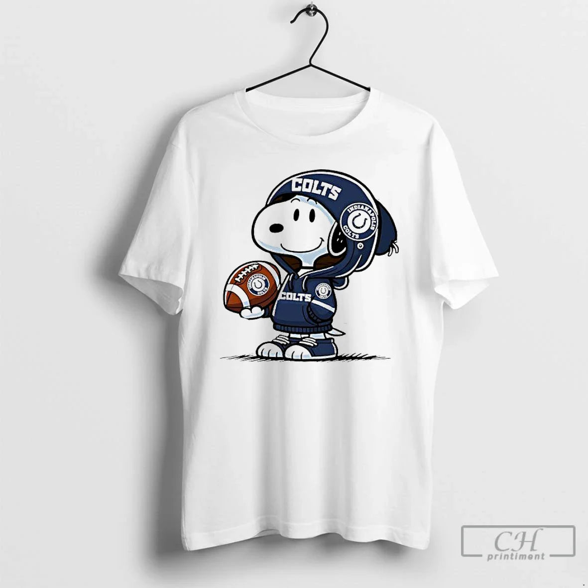 Premium Snoopy Wears Indianapolis Colts Logo T Shirts Tee Designer