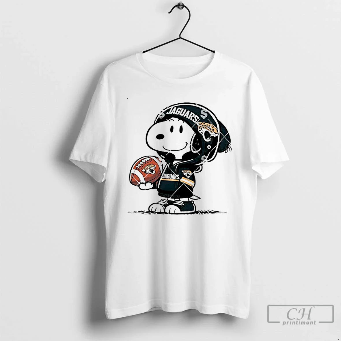 Premium Snoopy Wears Jacksonville Jaguars Logo T Shirts TShirt