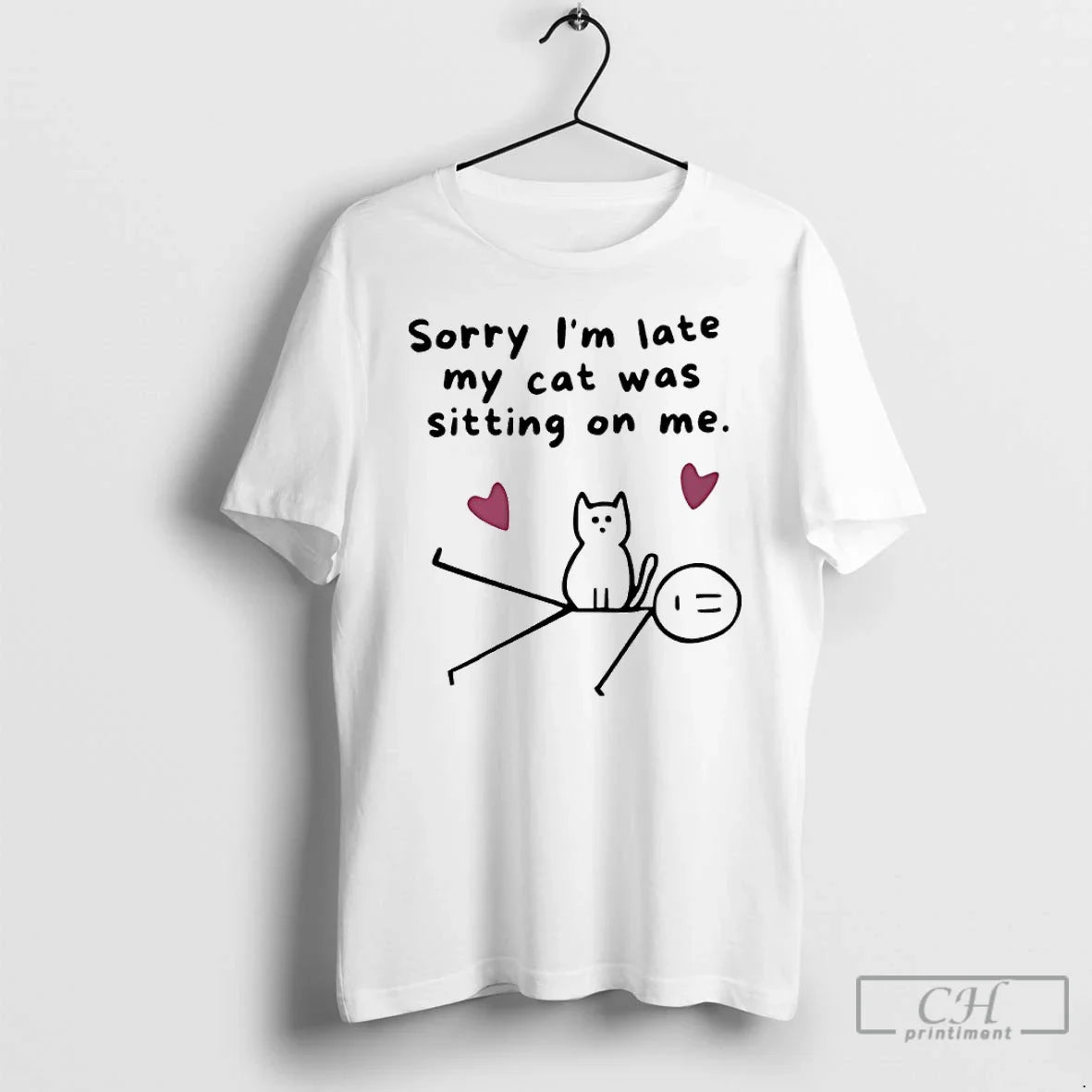Premium Sorry Im Late My Cat Was Sitting Me T Shirts Tank Top Retro