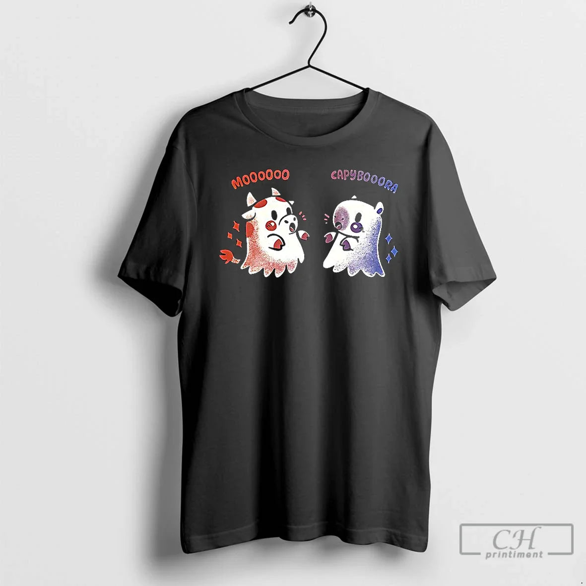 Premium Spooky Capy And Cow Halloween T Shirts TShirt Authentic Art
