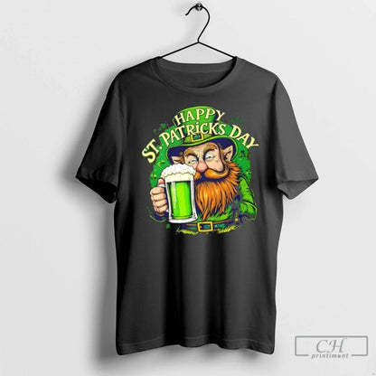 Premium St Patricks Day Leprechaun Green Beer TShirt Retro Outfit