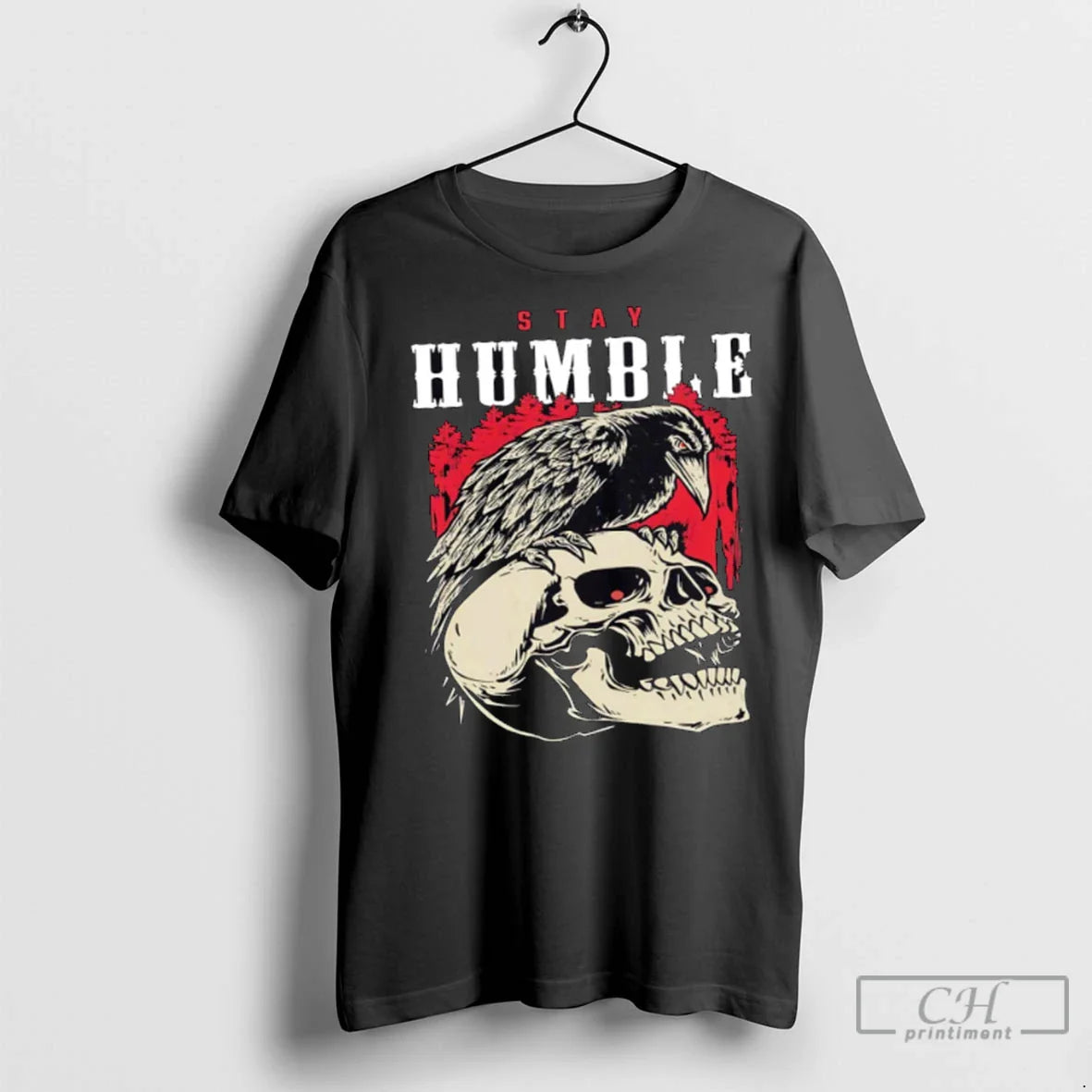 Premium Stay Humble Raven Skull Long Sleeve Premium Merch