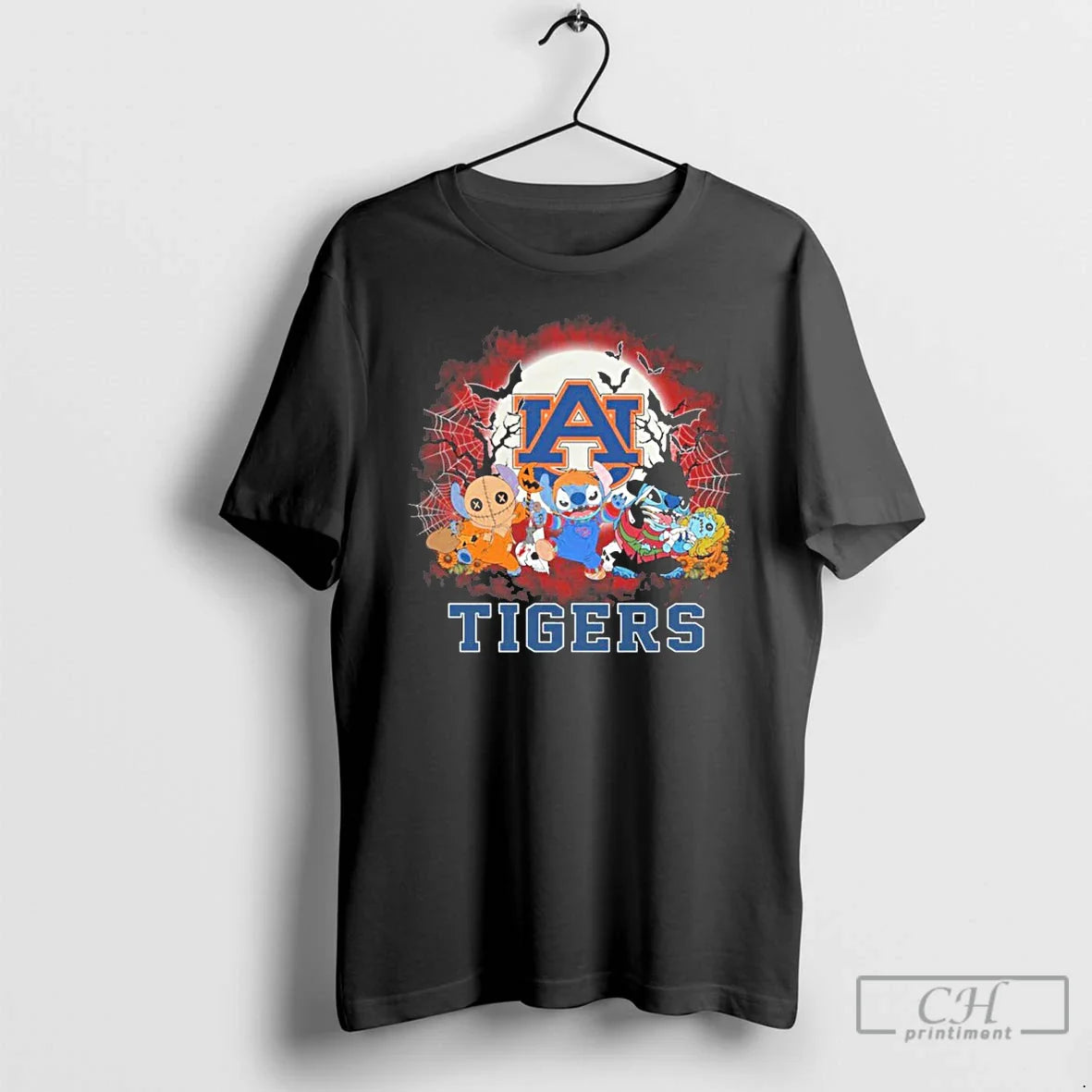 Premium Stitch Horror X Auburn Tigers Halloween T Shirts Sweatshirt