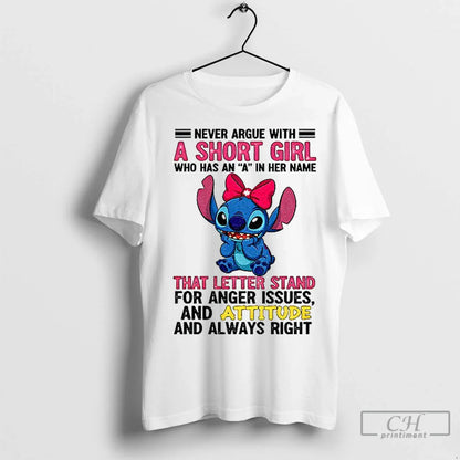 Premium Stitch Never Argue Short Who As Her Name TShirt Premium