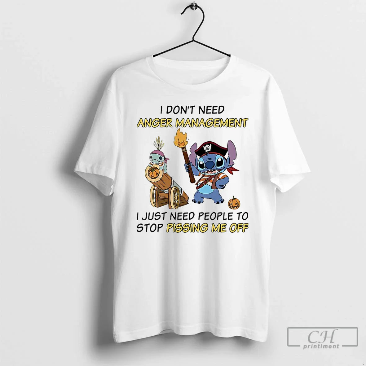 Premium Stitch Pirates I Dont Need Anger Management I Just Need